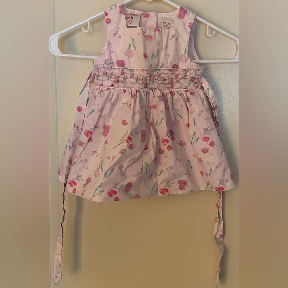 Laura Ashley Girls Pink Floral Dress Size 9 Months